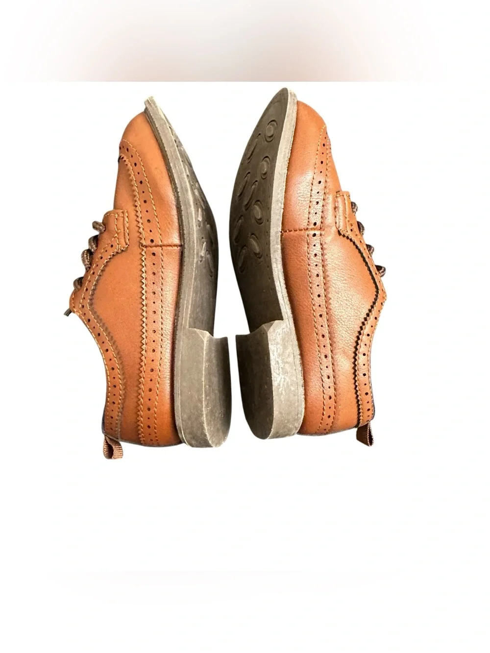 Boys Classic Wingtip Leather Brogues - Tan